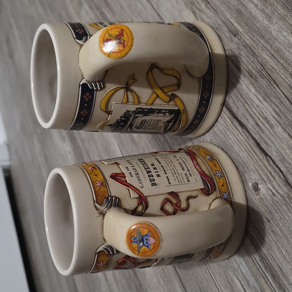 Budweiser Vintage Advertising Steins with Colorful Designs - Picture 4 of 14